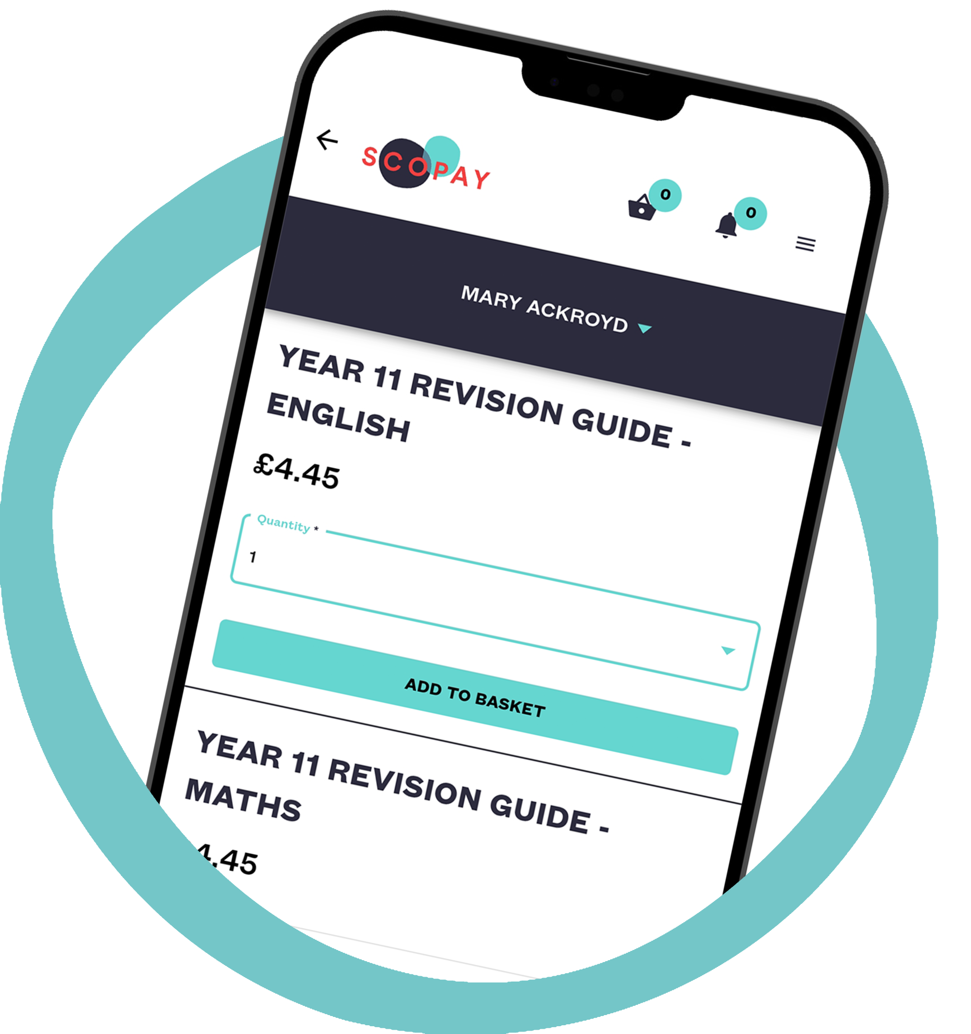SCOPAY app buy revision guide IN CIRCLE