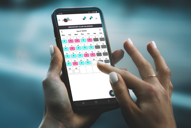 Parent booking Breakfast Club on SCOPAY app