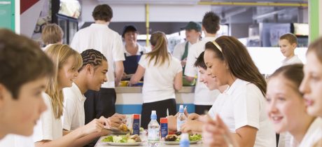 Caterers School pupils eating lunch
