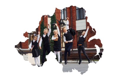 NI - school children celebrating - feature image