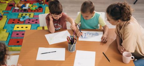 Nursery Nursery children at a desk