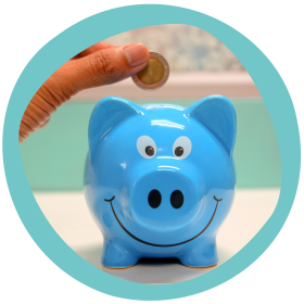 Piggy Bank image IN CIRCLE