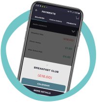 SCOPAY ED credit IN CIRCLE SCOPAY app Extended Day showing credit